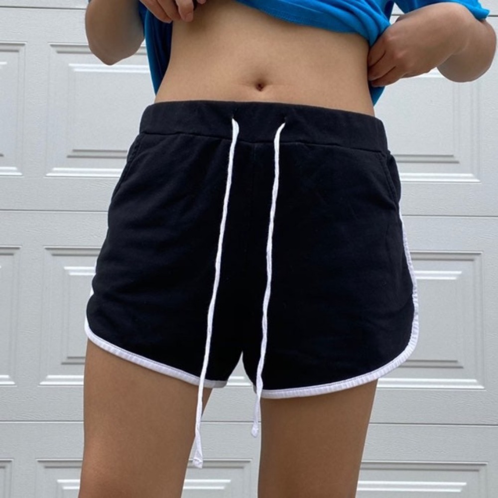 black shorts